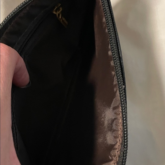 Lovevook Black Floral Faux Leather Pouch NWOT Travel Wristlet - Picture 4 of 5